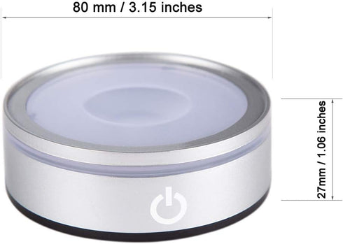 IFOLAINA LED Light Base Lighted Display Stand for Crystal Ball Glass Art Tumbler RGB Multicolor Lighting Round Pedestal USB Battery Operated - Sph...