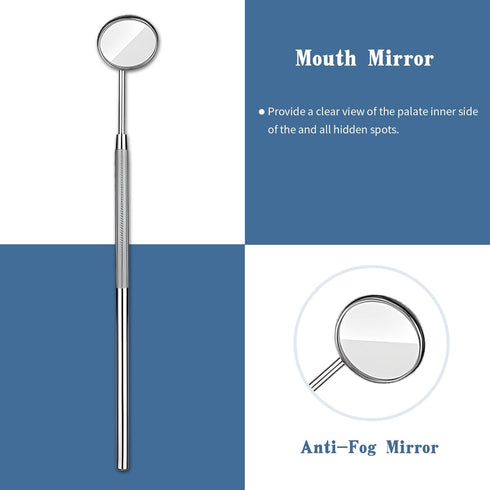 6 Pieces Dental Tools Set, Professional Stainless Steel Dental Hygiene Cleaning Kit with Case, Including Dental Mirror, Plaque Tartar Remover for ...