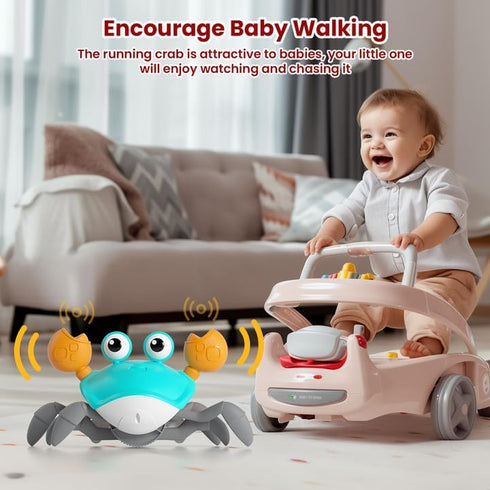 Crawling Crab Baby Toy - Infant Tummy Time Crab 3 4 5 6 7 8 9 10 11 12 Crab Toys for Babies Boy 3-6 6-12 Learning Crawl 9-12 12-18 36 Months Walki...