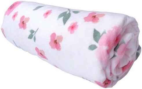Baby Minky Blanket - Double Layer Soft Plush, Toddler to Newborn, Pink Floral, 30 X 40 inches...