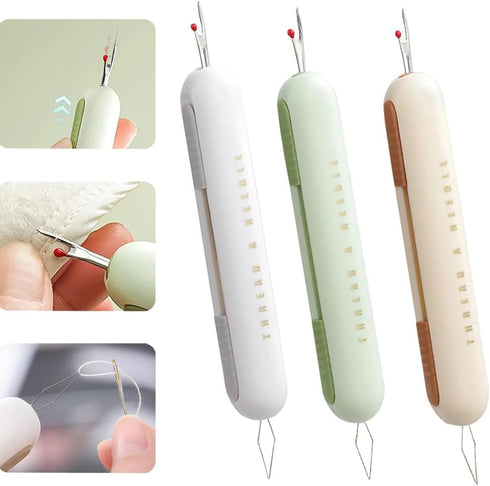 Seam Ripper, 2024 Upgrade 2 in 1 Needle Threader for Sewing, Threading and Thread Removal Tools, Sewing Seam Thread Remover for Needle Work Patter...