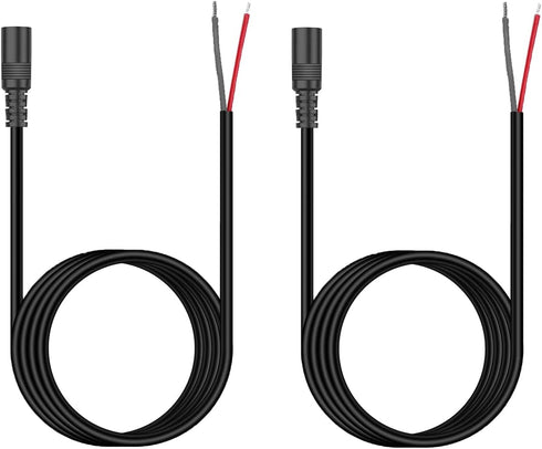 4FT DC 5.5MM x 2.5MM Female Plug to Bare Wire Open End Power Wire Supply Repair Cable,Barrel Connector for CCTV Camera,DVR,LED Strip Light Etc-2 P...