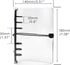 Clear A6 Binder with Elastic Band, 6 Black Rings Journal Planner Clear Budget Binder Thick PVC Notebook Cover Folder for 6 Holes A6 Grid Paper Ref...