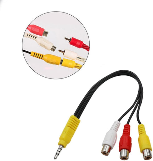 3.5mm to 3RC.A Input Adapter, Video AV Component Adapter Cable Replacement, 3 RC.A to AV Input Adapter, RC.A Conversion Cable Compatible with TCL ...
