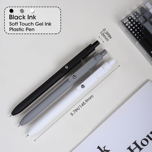 FIOVER Gel Pens,6Pcs Pens Fine Point Smooth Writing Pen, 0.5mm Black Gel Ink Pens High-End Series Pens Ballpoint, Pens for Journaling Note Taking,...