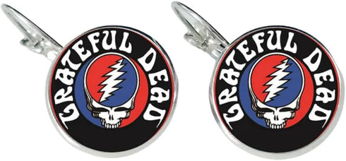 Ivy & Clover Grateful Steel Your Face Glass Domed Bangle Bracelet The Dead...