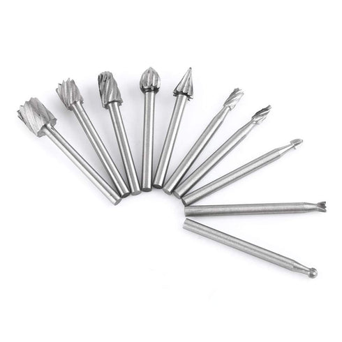 Rotarys Files Woodworking Carving Tool Set, 10pcs Burrs 1/8inch Shank Tungsten Carbide Rotarys Burr Files Woodworking Carving Tool Set...