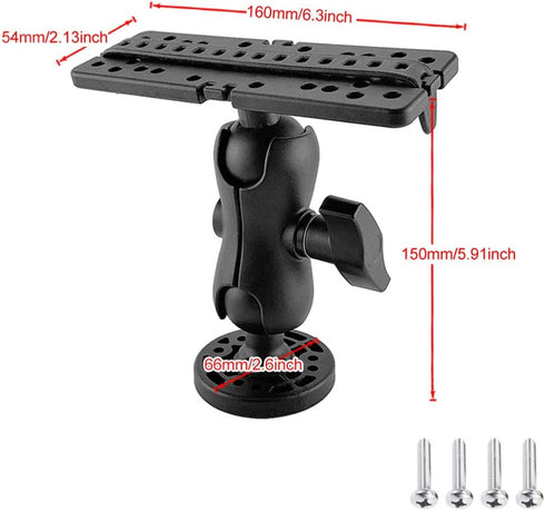 CALIDAKA Fish Finder Mount Base, Ball-Mount Fish Finder Mount, 360 Degree Rotation Fish Finder Holder, Universal Marine Electronic Fish Finder Mou...