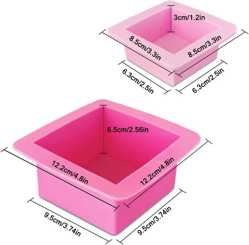3 Pcs Non-Stick Square Baking Silicone Molds, Quick Release Bread Pan Bakeware Tray for Cheese Cake Tier Cake Handmade Toast Mold Bread Mould Soap...