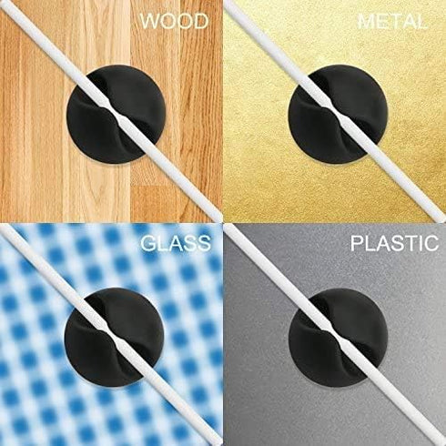Cable Clips,Silicone Self Adhesive Cord Management,for Home,Office,Cubicle,Car Desk Cord Holder,Organizing Phone USB Charger Mouse Wire Organizer ...
