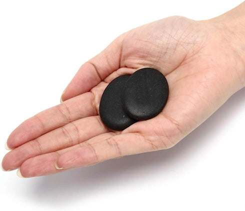 AKOAK 10 Pcs Professional Massage Hot Stone Natural Heat Retention Basalt for Spa, Massage Therapy and Relaxation,1.18 Inch x 1.57 Inch...