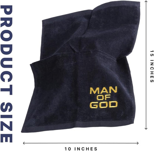 Swanson Christian Products Hand Towel Man of God Towel w/Gold Embroidery Pastor Appreciation Gift Fathers Day Present Face Towel Sweat Towels for ...