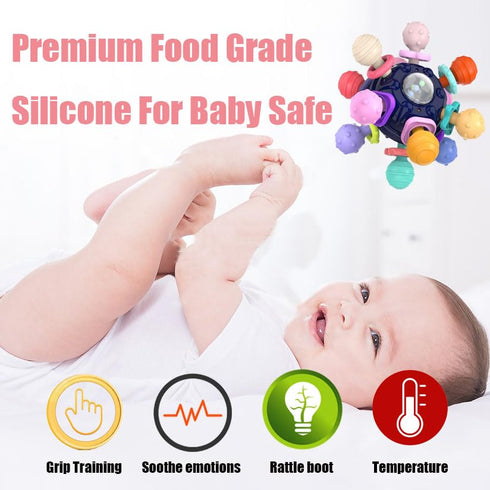 Baby Sensory Teething Teether Toys,Baby Sensory Montessori Toy,Teething Toys for Babies 0-6 Months | Baby Teething Ball Toys 6~12 Months Rattle Se...