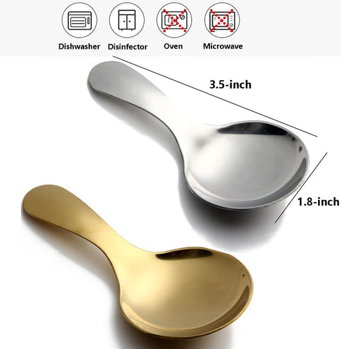 Short Handle Spoons Set of 6, Stainless Steel Mini Salt Spoons for Condiments, Dessert, Tea, Coffee, Cake, Sugar, Stirring Spoon Coffeeware Teaspo...