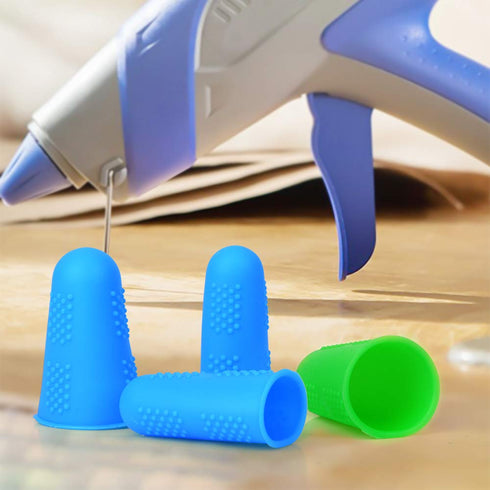 Silicone Finger Protectors Covers Caps for Hot Glue Gun Wax Rosin Resin Honey Adhesives Scrapbooking Sewing Crafts Ironing Embroidery Needlework A...