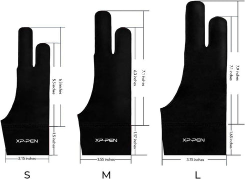 XPPen Artist Drawing Glove 2-Fingers Glove for Graphics Drawing Tablet Suitable for Right Hand and Left Hand (Size M) Black...