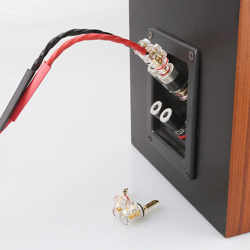 Viborg Audiocrast 4X HiFi Speaker Banana Plug Connectors 4MM BFA Type Dual Screws Locking Speaker Terminals with Heat Shrink Tubing + Allen Wrench...