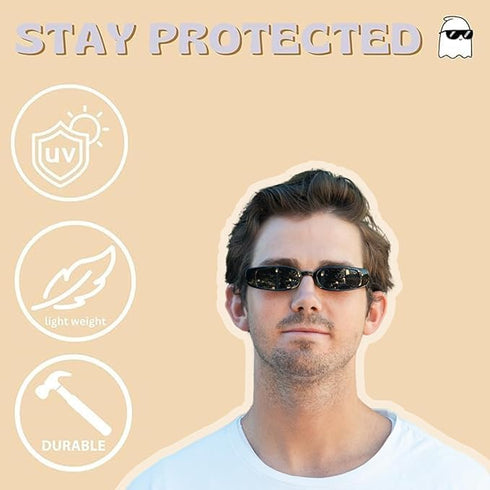 ShadyVEU Slim Classic Rectangular Sunglasses UV Protection 90’s Vintage Small Wide Retro Frame Fashion Shades...