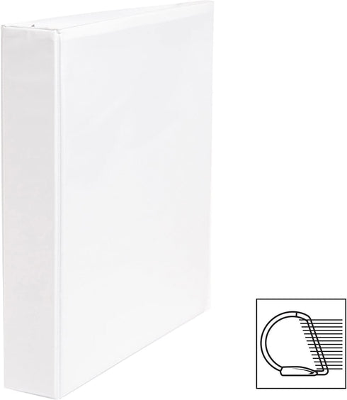 Business Source 28441 D-Ring Binder, w/ Pockets, 1-1/2-Inch Capacity, White...