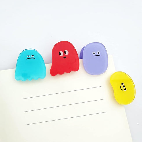 4 Grimace Clips Cute Smiley face Paper Clips Snack Bags Paper Note Stickers for Storage Learning Desktop Storage Organizing Kitchen Desktop...