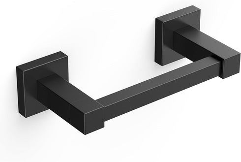 FORIOUS Modern Black Toilet Paper Holder Wall Mount Square, SUS 304 Stainless Steel Bathroom Toilet Paper Holder Matte Black, Double Post Pivoting...