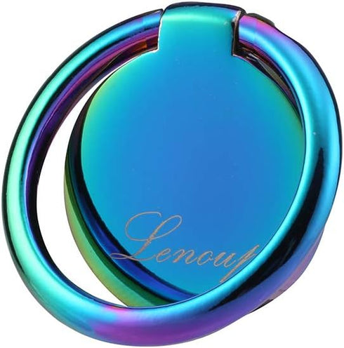 Rainbow Cell Phone Ring Stand Holder,Blue Multicolor Ring Grip Kickstand,360 Rotation Metal Finger Ring for Almost All Phones,Pad...