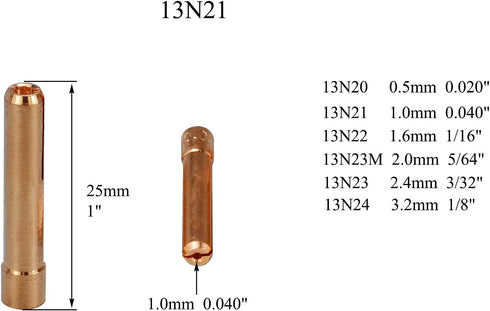 RIVERWELD TIG Collet Body Aluminium Cup Assorted Sizes Fit PTA DB SR WP 9 20 25 TIG Welding Torch Consumables 53pcs...