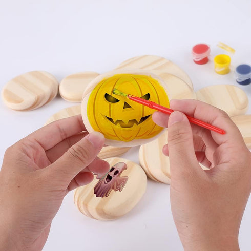 WODI Wooden Logs Stacking Stones 10Pcs Wood Sorting Balancing Rocks Blocks Montessori Educational Toys for Toddler Kids 3 Years Up Developing Skil...