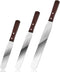 Straight Cake Icing Spatula set of 3 Professional Stainless Steel Cake Decorating Frosting Spatulas, 6"-8"-10" Flexible Resistant Blade, Wooden Ha...