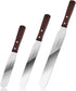 Straight Cake Icing Spatula set of 3 Professional Stainless Steel Cake Decorating Frosting Spatulas, 6"-8"-10" Flexible Resistant Blade, Wooden Ha...