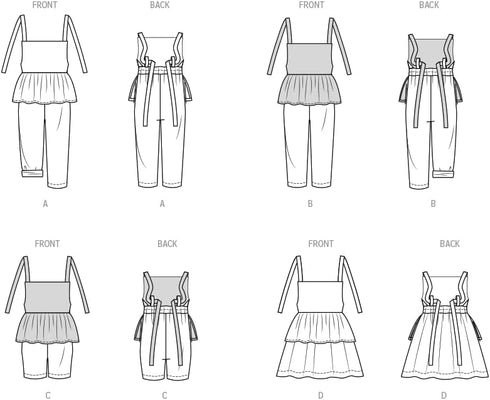 Butterick B6936A Toddlers' Overalls and Dress Sewing Pattern Kit, Design Code B6936, Sizes 1/2-1-2-3-4...