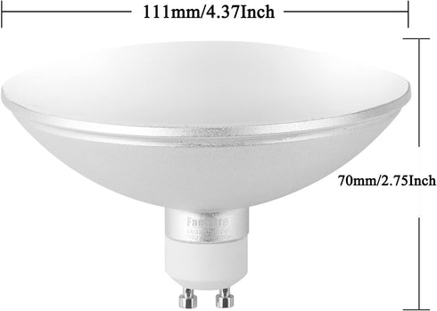GU10 Based AR111/FR111 LED Bulb, 12W 1200LM LED Flood Light 100W Halogen Raplacement, PAR36 Reflector Bulb for Down Light Track Light, Cool White ...