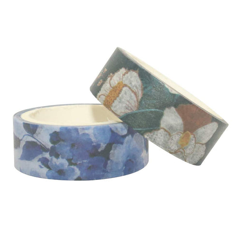YUBBAEX 10 Rolls Spring Flowers Washi Tape Set Masking Decorative Tapes (Cold Tone)...