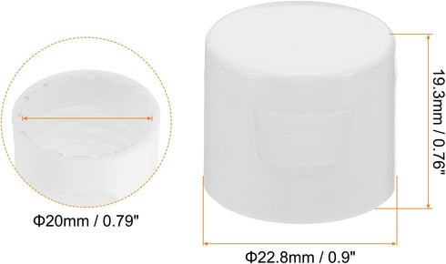 PATIKIL Twist Bottle Caps, 24Pcs 20/410 Squeeze Flip Bottle Cap Replacement Caps for Glue Dispensing Bottles Dispensing Caps Paint Bottles, White...