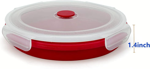1200ml Large Camping Bowl with Foldable Spoon, Collapsible Bowl With Lid, Silicone Bento Box Container, For Travel Camping Meal Prep & Food Storag...
