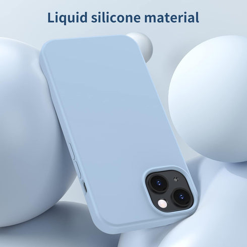 FUNMIKO Compatible with iPhone 14+ Plus Case with Screen Protector,Silky Liquid Silicone Case, Scratch Proof Soft Microfiber Lining,Slim Fit Shock...