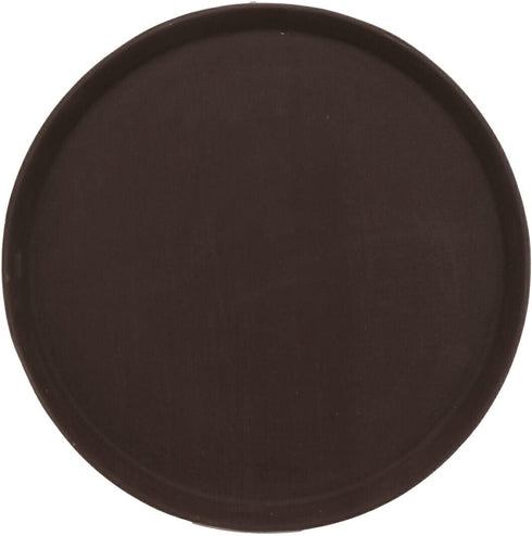 G.E.T. NS-1400-BR BPA-Free Non-Slip Plastic Round Serving Tray, 14", Brown...