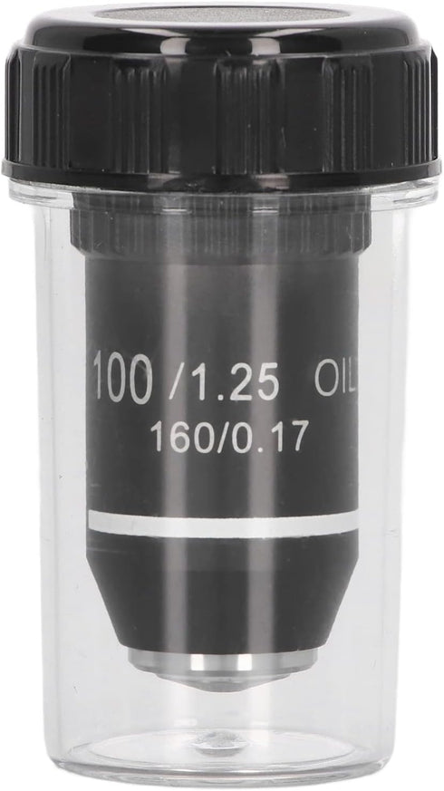 Microscope Objective Lens, 100X Magnification Lens High Power Objective Lens Replacement Achromatic Objective 20.2mm Interface Thread for Compound...