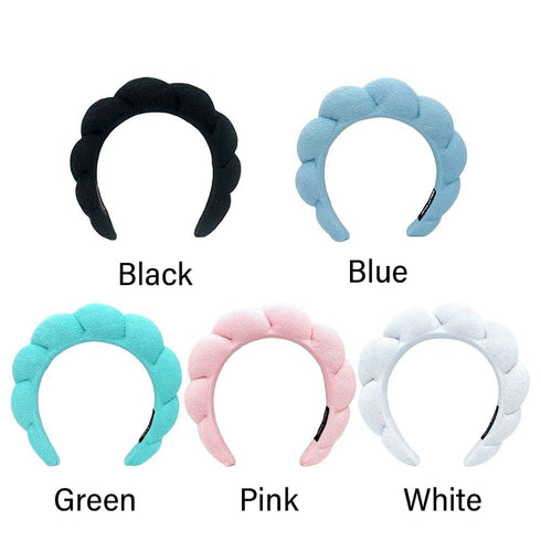 Spa Headband for Women Sponge Terry Towel Cloth Fabric Head Band for Skincare Face Washing Makeup Removal Shower Hair Accessories (Pink 1pc)...