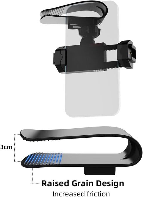 SOH Car Sun Visor Mount, Car Sun Visor Phone Holder with Adjustable Long Arm, Universal Phone Clip for iPhone 15 Pro Max/14/13 Pro/Max/Mini/Samsun...