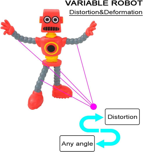 Flexible Bendable Figures Robot Set of 4 Twisted Deformed Doll Decompression Toy for Boys Girls Cool Stuff Cute Things Funny Gift...