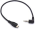Angled 3.5 mm to Micro USB Cable Adapter - Convert Micro USB B 5 Pin Male to 3 Pole 3.5mm Male Jack Aux Audio for Intercom Tower Urban Samsung Gal...
