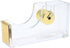 NatSumeBasics Tape Dispenser Desk Pure Gold Acrylic Washi Tapes Holder Dispenser for Aesthetic Office School Accessories Supplies (Clear Yellow Go...