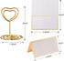 24 Pcs Mini Place Card Holders and 24 Pcs Place Cards with Gold Foil Border, Table Number Stand with Heart Shape, Table Card Holder Photo Picture ...