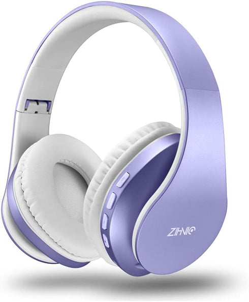 ZIHNIC Bluetooth Headphones Over-Ear, Foldable Wireless and Wired Stereo Headset Micro SD/TF, FM for Cell Phone,PC,Soft Earmuffs &Light Weight for...
