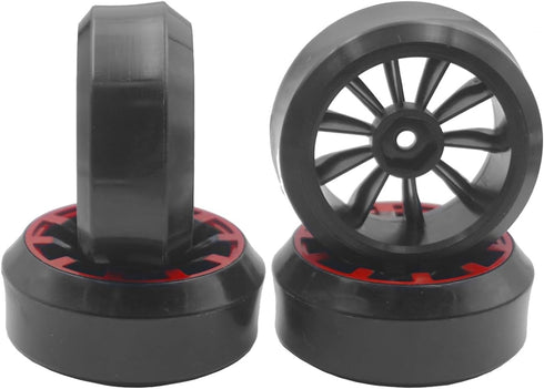 4Pack Vgoohobby RC Drift Wheels and Tires Set,RC Hard Tyres & Wheel Rims 12mm Hex Compatible with Traxxas HSP Tamiya Kyosho 1/10 Model On-Road Dri...