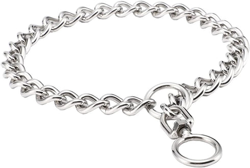 Chain Dog Training Choke Collar with Swivel, Stainless Steel, 18in, 3.0mm...
