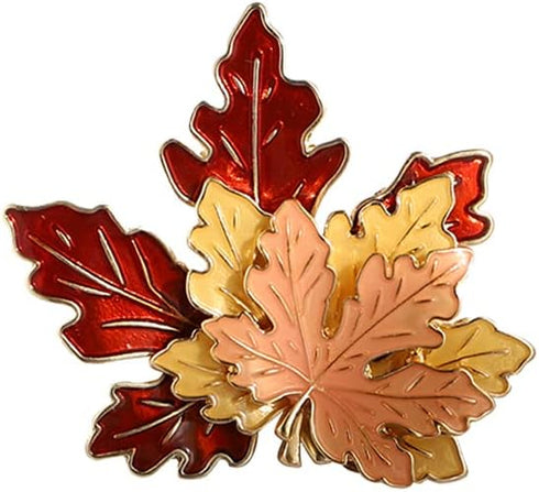 Metal Maple Leaf Fashion Brooch Retro Oil Lapel Pins Thanksgiving Brooch Pin Autumn Fall Leaves Gift Decoration Jewelry Accessory...