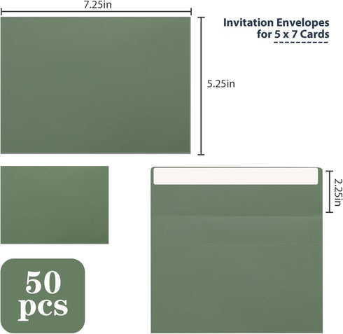 50 Packs A7 Envelopes,5x7 Envelopes,5x7 Envelopes for Invitations,Printable invitation envelope,Photos, postcards, greeting cards, mailings, Weddi...