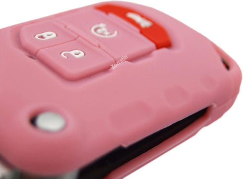 Silicone Remote Key Fob Case Covers Protectors for Jeep Wrangler Rubicon 392 JL JLU Wagoneer Gladiator JT Flip Fold Remote...